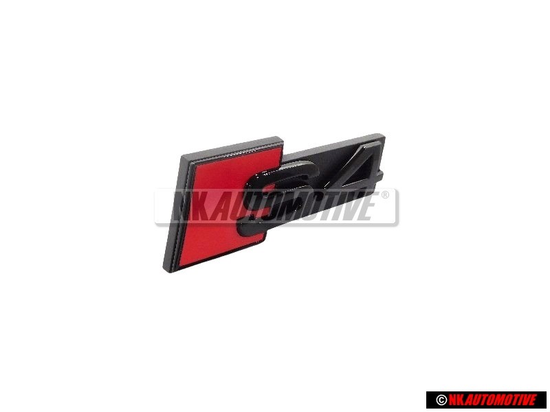 Genuine Audi S4 Front Grill Badge Emblem Black Red - 8W0853736F T94