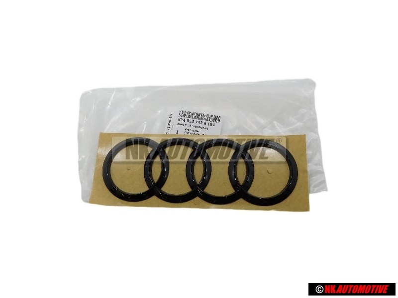 Genuine Audi Rings Rear Boot Badge Emblem Black Glossy - 8Y4853742A T94