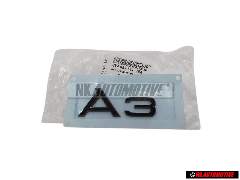 Genuine Audi A3 Rear Boot Badge Emblem Black - 8Y4853741 T94