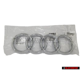 Genuine Audi Rings Front Grill Badge Emblem Chrome - 4L0853601 2ZZ