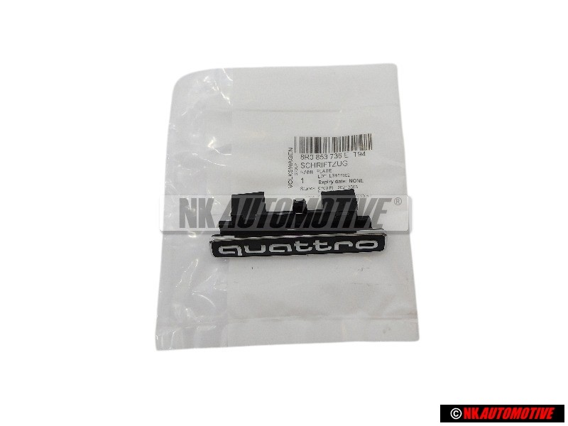 Genuine Audi QUATTRO Front Grill Badge Emblem Black Chrome - 8R0853736E T94