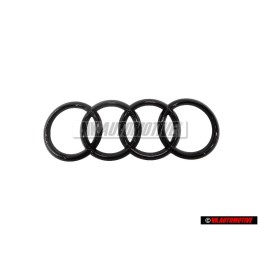 Genuine Audi Rings Front Grill Badge Emblem Black Glossy - 80A853605C T94