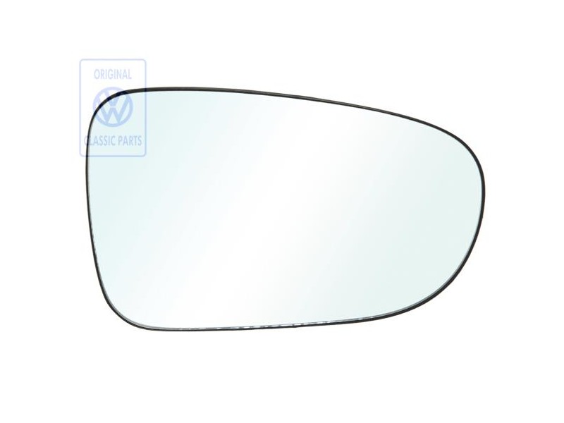 Genuine VW Mirror Glass (Convex) With Carrier Plate - 7M0857522