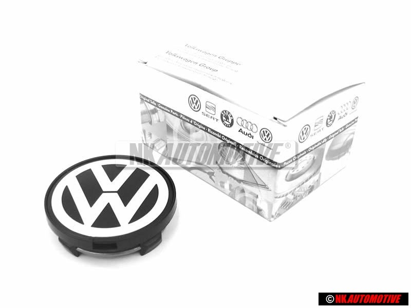 Genuine VW Alloy Wheel Centre Cap Black Chrome - 7D0601165 BXF
