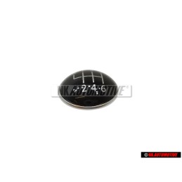 Genuine VW 6 Speed Gear Shift Knob Emblem Badge Chrome Black - 1K0711144A