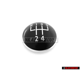 Genuine VW 5 SPEED Gearknob Badge Emblem Black Chrome - 1K0711144