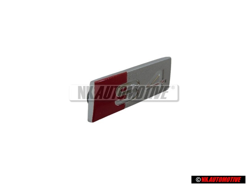 Genuine Audi S4 Steering Wheel Badge Emblem Chrome Red - 8D0419685B