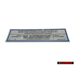 Genuine VW Air Conditioning Refrigerant R134A Sticker Decal - 1HM010211F