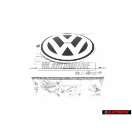 Genuine VW Rear Trunk Boot Badge Emblem Chrome Grey - 1C0853630K WV9