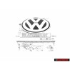 Genuine VW Rear Trunk Boot Badge Emblem Chrome Grey - 1C0853630K WV9