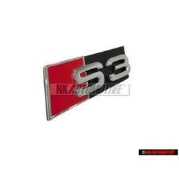 Genuine Audi S3 Front Grill Badge Emblem Black Chrome Red - 8L0853736A 2ZZ