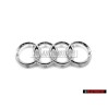Genuine Audi Rings Front Grill Badge Emblem Chrome - 4E0853605A 2ZZ