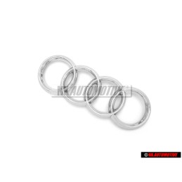 Genuine Audi Rings Front Grill Badge Emblem Chrome - 4E0853605A 2ZZ