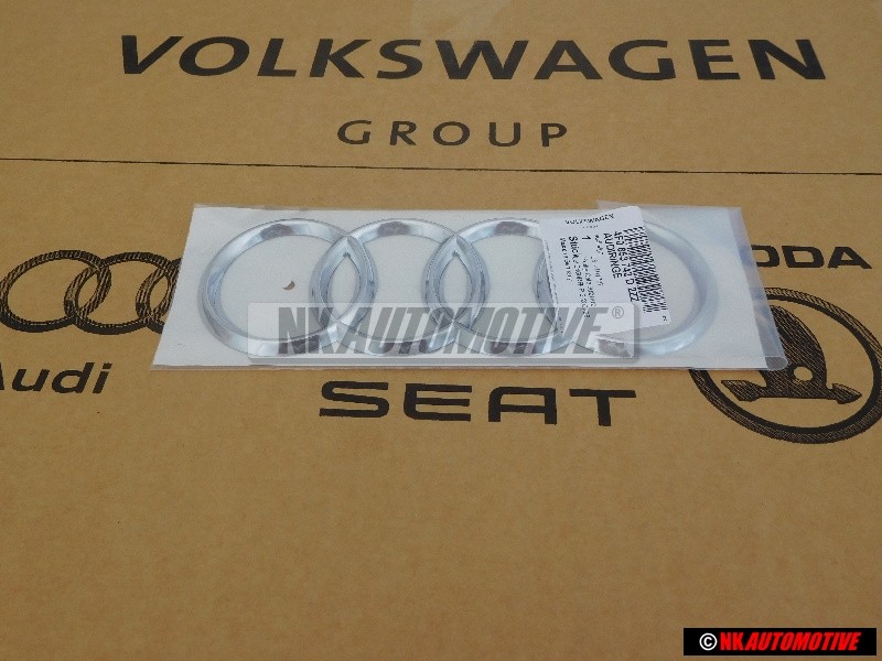 Genuine Audi Rings Rear Boot Badge Emblem Chrome - 4F0853742D 2ZZ