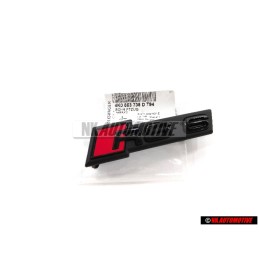 Genuine Audi RS6 Front Grill Badge Emblem Black Red - 4K0853736D T94