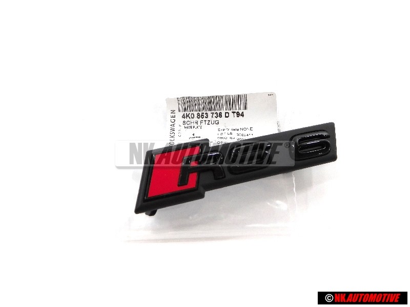 Genuine Audi RS6 Front Grill Badge Emblem Black Red - 4K0853736D T94