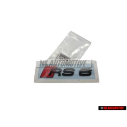 Genuine Audi RS6 Rear Boot Badge Emblem Black Red - 4K0853740 T94