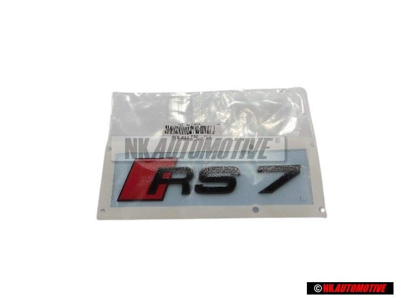 Genuine Audi RS7 Rear Boot Badge Emblem Black Red - 4K8853740 T94