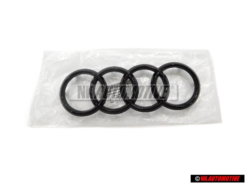 Genuine Audi Rings Front Grill Badge Emblem Black Glossy - 8J0853605B T94
