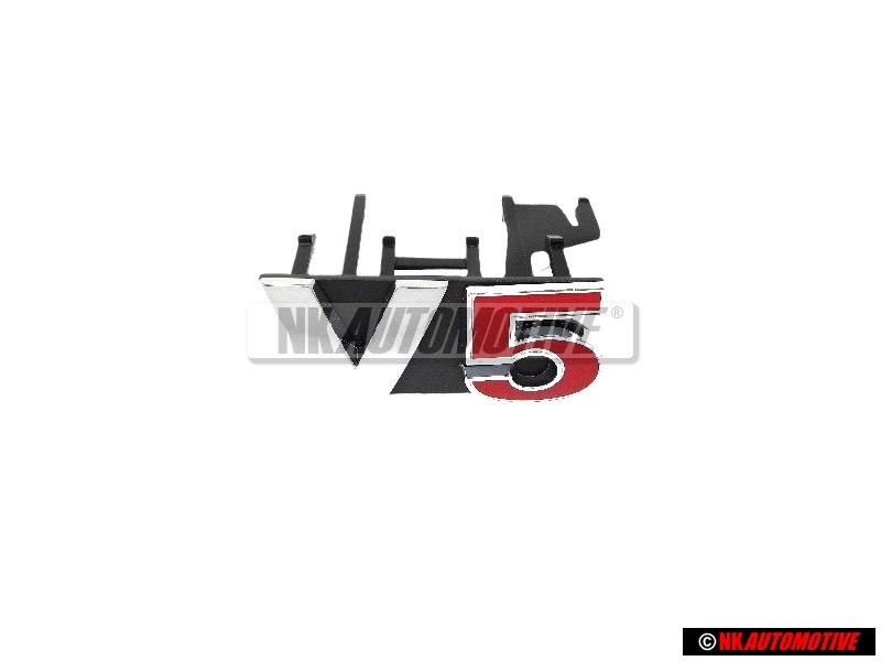 Genuine VW V5 Front Grill Badge Emblem Chrome Red - 1J6853679F