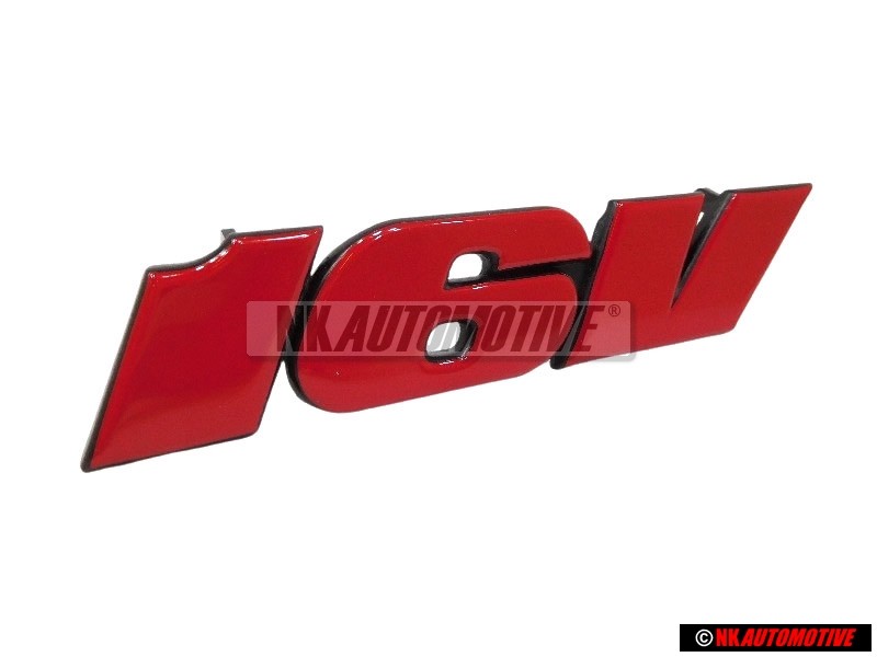 Genuine VW 16V Front Grill Badge Emblem Red - 1H6853679G