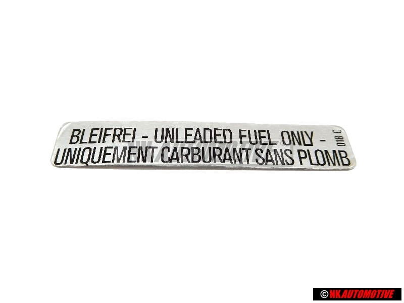 Genuine VW Sticker Unleaded Fuel Only - 211000258A