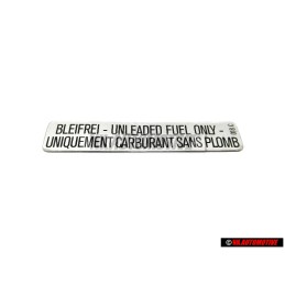 Genuine VW Sticker Unleaded Fuel Only - 175000258
