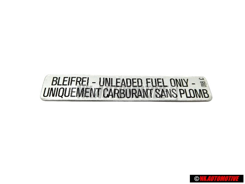 Genuine VW Sticker Unleaded Fuel Only - 176000258A