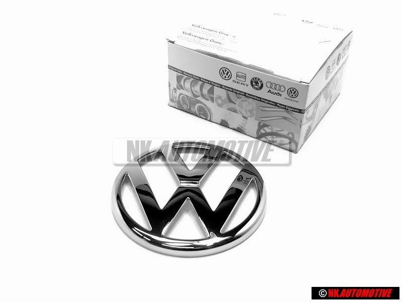 Genuine VW Front Grill Badge Emblem Chrome - 1J0853601 FDY