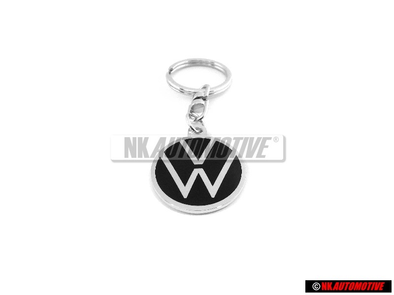 Genuine VW Enamel New Logo Metal Keychain Keyring Keytag - 000087010BR
