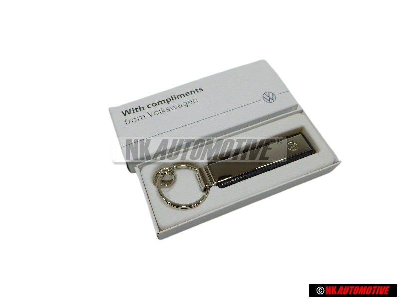 Genuine VW New Logo Metal Leather Keychain Keyring Keytag - 000087010BMYPN