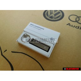 Genuine VW New Logo Metal Leather Keychain Keyring Keytag - 000087010BMYPN