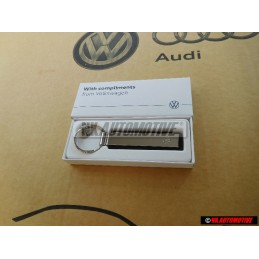 Genuine VW New Logo Metal Leather Keychain Keyring Keytag - 000087010BMYPN