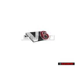 Genuine VW V6 Front Grill Badge Emblem Chrome Red - 1J5853679A