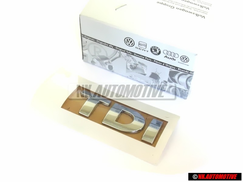 Genuine VW TDI Rear Trunk Boot Badge Emblem Chrome - 3B0853675AN739