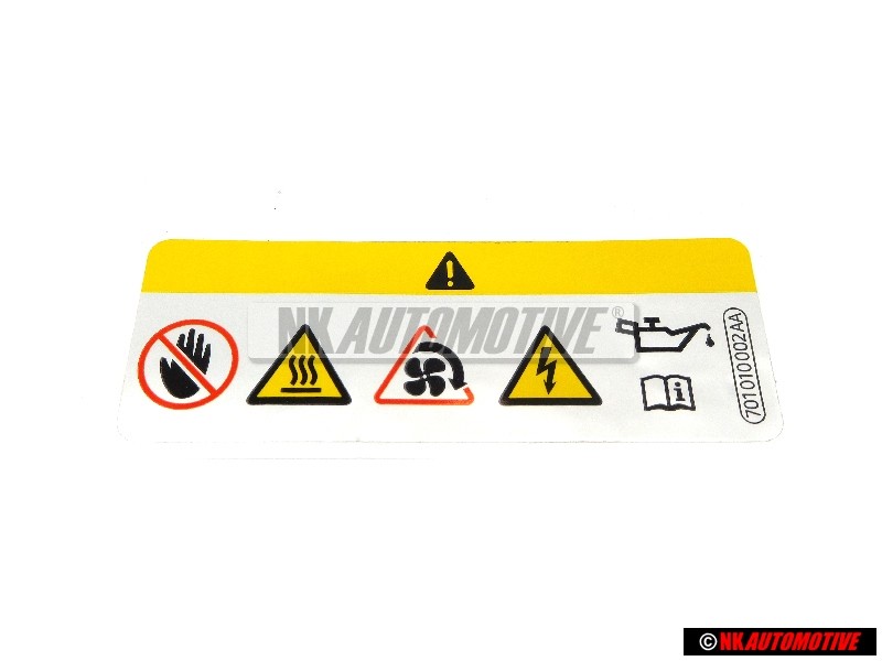 Genuine VW Warning Sticker - 701010002AA