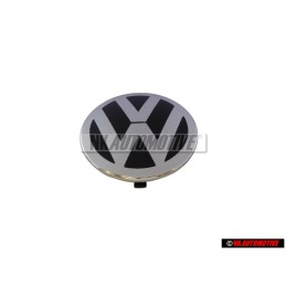 Genuine VW Front Grill Badge Emblem Black/Bright Chrome - 3C0853601A JZA