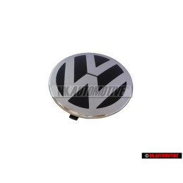 Genuine VW Front Grill Badge Emblem Black/Bright Chrome - 3C0853601A JZA