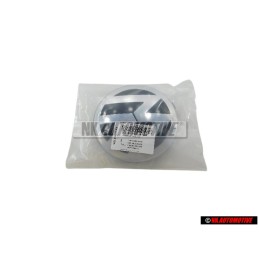 Genuine VW Front Grill Badge Emblem Black/Bright Chrome - 3C0853601A JZA