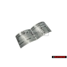 Genuine VW Tyre Pressure Information Sticker - 701010082P