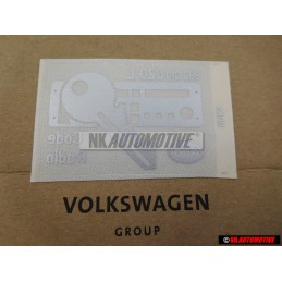 Genuine VW Sign Radio Coding - 893010020L