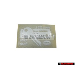 Genuine VW Sign Radio Coding - 893010020L