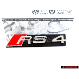 Genuine Audi RS4 Front Grill Badge Emblem Black Chrome Red - 8D9853736A 2ZZ