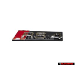 Genuine Audi RS4 Front Grill Badge Emblem Black Chrome Red - 8D9853736A 2ZZ