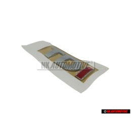 Genuine VW TDI Rear Boot Chrome Red Badge Emblem - 3B0853675ABGQF