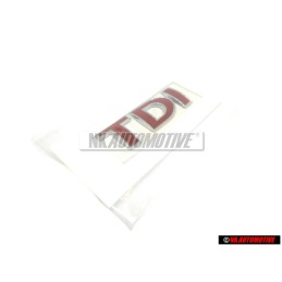 Genuine VW TDI Rear Trunk Boot Badge Emblem Red - 1J0853675ACGQF