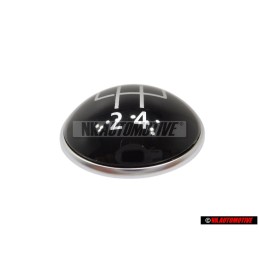 Genuine VW 5 Speed Gear Shift Knob Emblem Badge Chrome Black - 1K0711144H