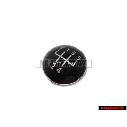 Genuine VW 5 Speed Gear Shift Knob Emblem Badge Chrome Black - 1K0711144H