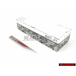Genuine VW GTI Wing Fender Badge Emblem Chrome Red Right Side - 5G0853688M JZQ