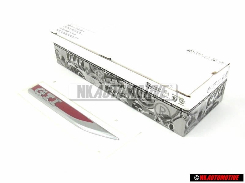 Genuine VW GTI Wing Fender Badge Emblem Chrome Red Right Side - 5G0853688M JZQ